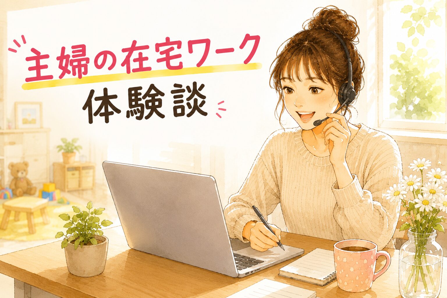 主婦が在宅テレアポしている